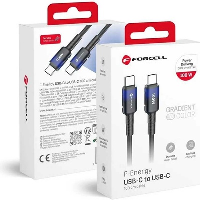 F-Energy C357 typ C na typ C QC4.0 PD 5A 100W Gradient 1m černý