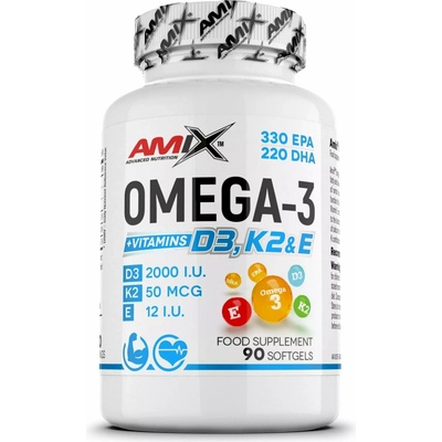 Amix Omega 3 D3+K2+E 90 kapslí