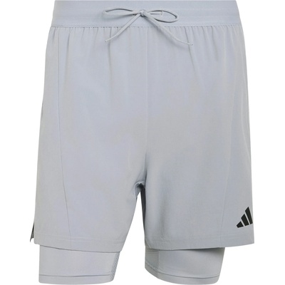 adidas Мъжки къси панталони adidas D4T 2in1 Shorts - Halo Silver - размер XXL (012-4517-0415)