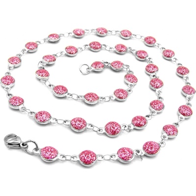 Steel Jewelry Náhrdelník růžový z chirurgické oceli NH220157