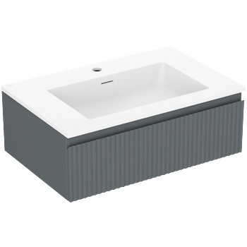 Mexen Rivel шкаф за баня 70 см с мивка Otis, 1 чекмедже, набразден, графит мат/бял мат - 91A20-07023-1-BF66-W18M01 (91A20-07023-1-BF66-W18M01)