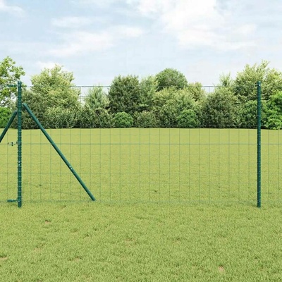 VidaXL Plot s sloupkem Zelená 1,4 x 10 m Ocel a PVC