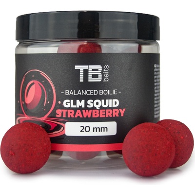 TB Baits Vyvážené boilies Balanced + Atraktor GLM Squid Strawberry 100g 16mm