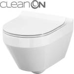 Cersanit Кръгла окачена тоалетна чиния Cersanit Crea Clean On с капак с плавно затваряне (S701-212)