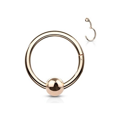 Šperky4U zlacený piercing segment kruh s kuličkou K1040RD-1208