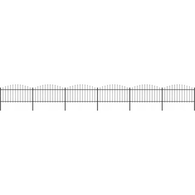 vidaXL Zahradní plot s hroty ocel (1,25–1,5) x 10,2 m černý