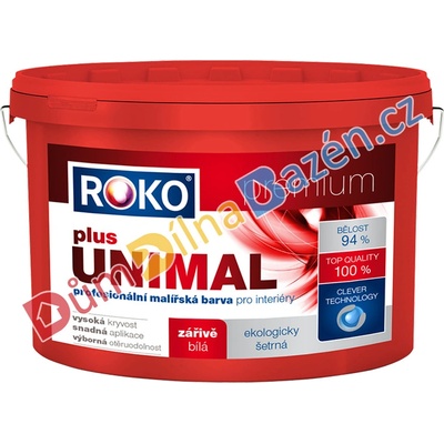 Rokospol Roko Unimal plus zářivě bílá profesionální malířská barva Hmotnost: 4 kg