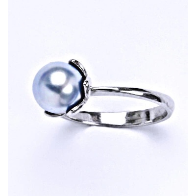 Čištín Stříbrný se Swarovski light blue perlou T 1351