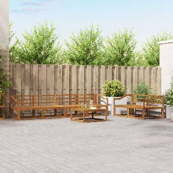 vidaXL Комплект дивани за открито 7 pcs Естествен (3367242)