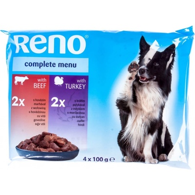 Reno Adult hovězí & krůta 4 x 100 g