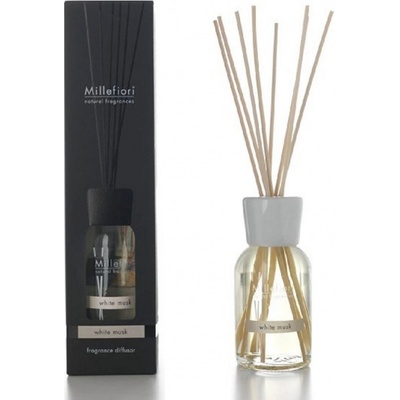 Millefiori Natural White Musk Bílé pižmo Difuzér 100 ml + 7 stébel v délce 25 cm