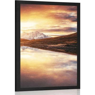 Plakát skvostný západ slunce v horách - 20x30 white