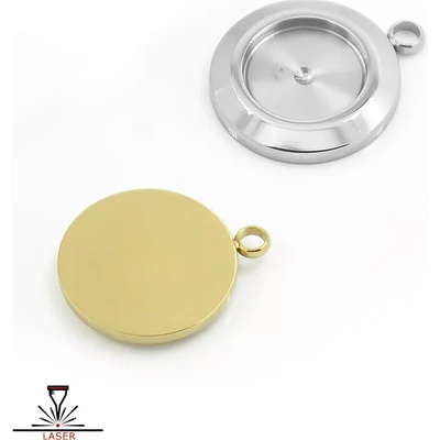 Leštěný Přívěsek s lůžkem 12mm - 1Ks - Light Gold RL