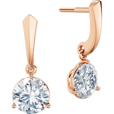 DF dámske náušnice 6417, růžové zlato s laboratorními diamanty o celkové váze 3.00 ct VS1/F