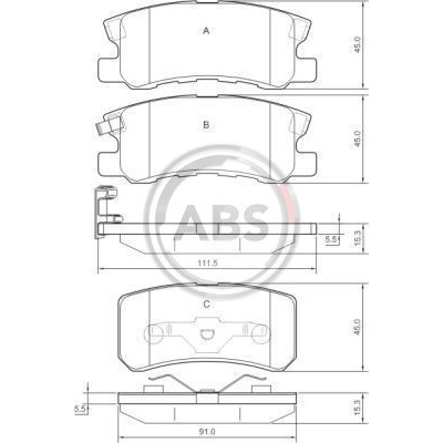 A.B.S. Sada brzdových platničiek kotúčovej brzdy 37199