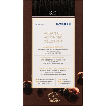 KORRES Боя за коса с арганово масло, 3.0 Тъмнокестеняво