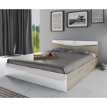 Bogdan Furniture I Спалня модел 175 / 2010 за матрак 140/200, Сонома арвен/Бял гланц