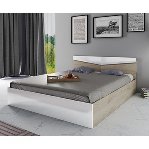 Bogdan Furniture I Спалня модел 175 / 2010 за матрак 140/200, Сонома арвен/Бял гланц