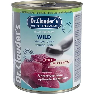 Dr.Clauder's Selected Meat Wild /Pre Biotics/ - консервирана храна за кучета с месо от дивеч, 800 гр