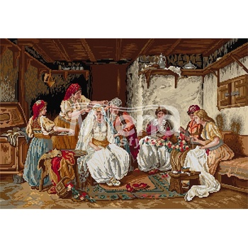 Milena Style Сватба - гоблен със схема конци dmc 1: 4