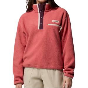 Columbia Дамски поларен пуловер Columbia Women's Helvetia II Cropped Half Snap Fleece Fleece jumper - Washed Red / Moonvista / Dark Stone - размер XL (105-6165-1115)