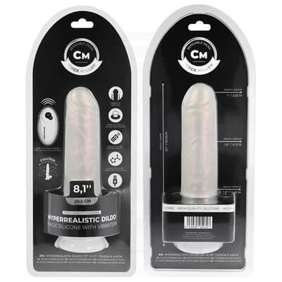 COCK MILLER DILDO S PRÍSAVKOU SVETLÁMI A VIBRÁCIOU S DIAĽKOVÝM OVLÁDANÍM BIELA 20,5 CM