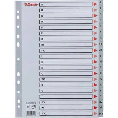 ESSELTE Register, plastový, A4, A-Z, ESSELTE, sivý