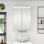 vidaXL Шкаф с огледало за баня TULUM Лъскаво бяло 60 x 16, 5 x 78 см (880365)