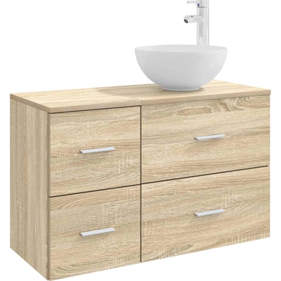 vidaXL Комплект мебели за баня 2 pcs Дъб сонома Инженерна дървесина (3403954)