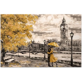TopMebel Картина " Big Ben And Yellow Leaves" върху платно дигитален печат 125x80x3cm