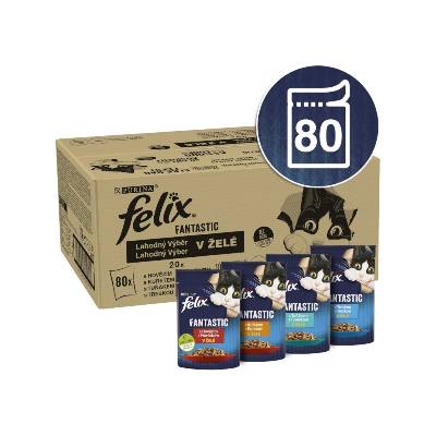 Felix Fantastic hovězí kuře tuňák treska v želé 80 x 85 g
