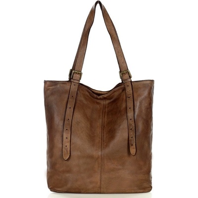 Mazzini Marco kožená shopper kabelka v201c hnedá