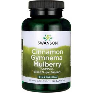 Swanson Cinnamon, Gymnema and Mulberry, 120 капсули, Swanson (SW1742)