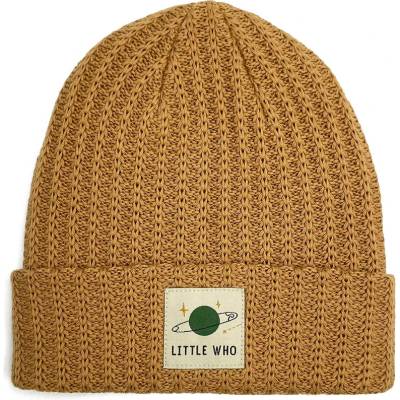 Pletená bavlněná dětská čepice Little Who Beanie honey