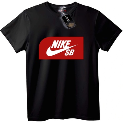 NOONEBRAND Тениска Nike SB Лого Черна - XS, Black