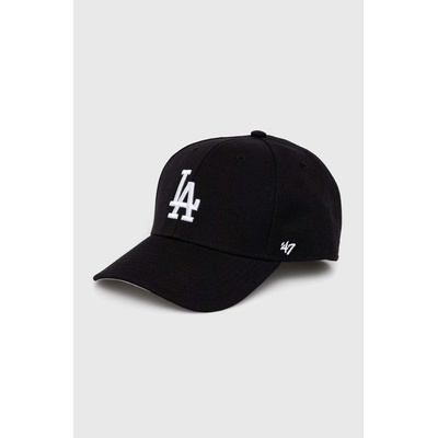 47 brand Шапка с козирка с вълна 47 brand MLB Los Angeles Dodgers в черно с апликация BMVP12WBV (BMVP12WBV)
