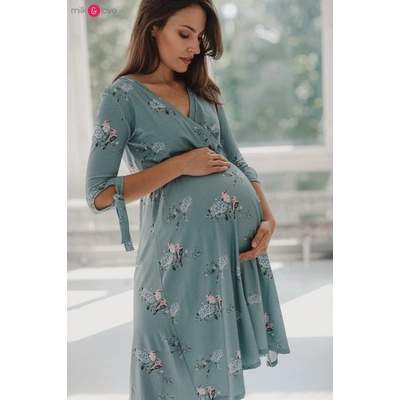 Těhotenské kojící šaty Two Ways Midi Dress Eucalyptus – Zboží Dáma