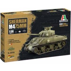 Italeri Комплект модел танк 25751 - M4 Sherman 75mm (1: 56)