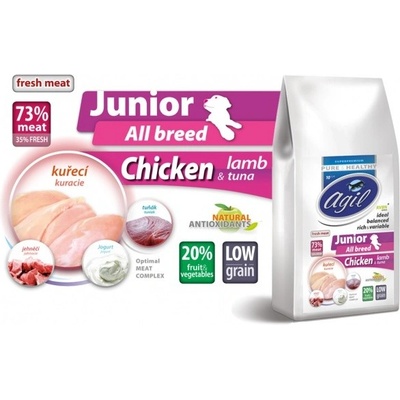 Agil Junior All Breed Chicken & Lamb & Tuna 10 kg