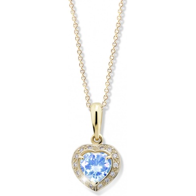 Cutie Jewellery Zlatý prívesok srdca Z6308Z Arctic Blue