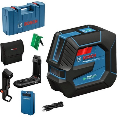 Bosch Линеен лазерен нивелир с 2 лъча и USB кабел Bosch GLL 20-22 G, 0601065602 - 3.7 V, 1x3 Ah, 20 m, 0.3 mm/m (0601065602)
