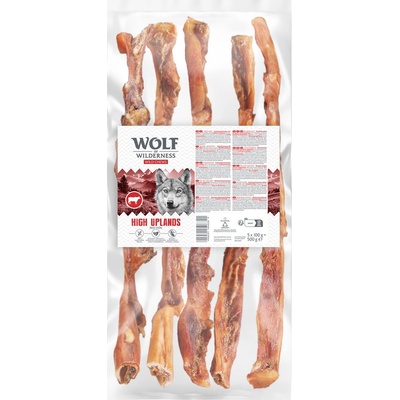 Wolf of Wilderness Hovězí kůže extra dlouhá High Uplands 5 ks 500 g