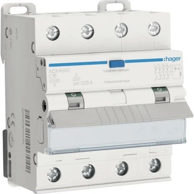 Hager 4-pólové 16 A 0.03 A 400 V ADX466D