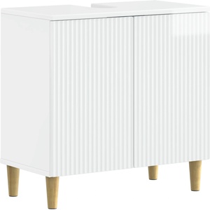 vidaXL Шкаф за мивка в баня ARNHEM Бял гланц 59, 5 x 31, 5 x 59 см (896569)