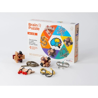 RecentToys Brain Puzzle sada 6 kusov