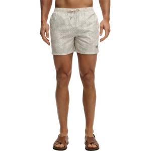 Superdry Бански гащета Superdry Premium Printed 15 swimming shorts - Beige (Mini Geo White / Blue)