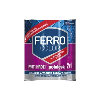 FERRO COLOR U-2066 antikorozní barva polelesklá 2v1 2,5L RAL7016