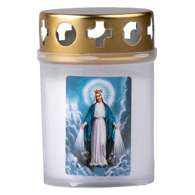 Z - TRADE s. r. o Z - TRADE s. r. o. Гробнична свещ с капак 90 г ~1, 5 дни бяла, пресована снимка