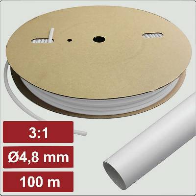 Electronic Garage EG25CA081 zmršťovacia bužírka s lepidlom biela 4.8 mm 1.6 mm Pomer zmrštenia:3:1 100 m