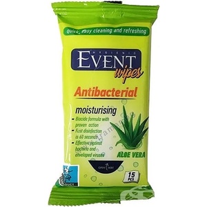 Event Антибактериални мокри кърпи Event - С алое вера, 15 броя (2EV02ANT101ALV015A) - baby